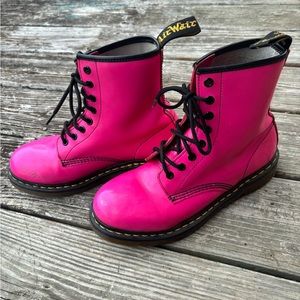 Hot pink Doc Martens boots